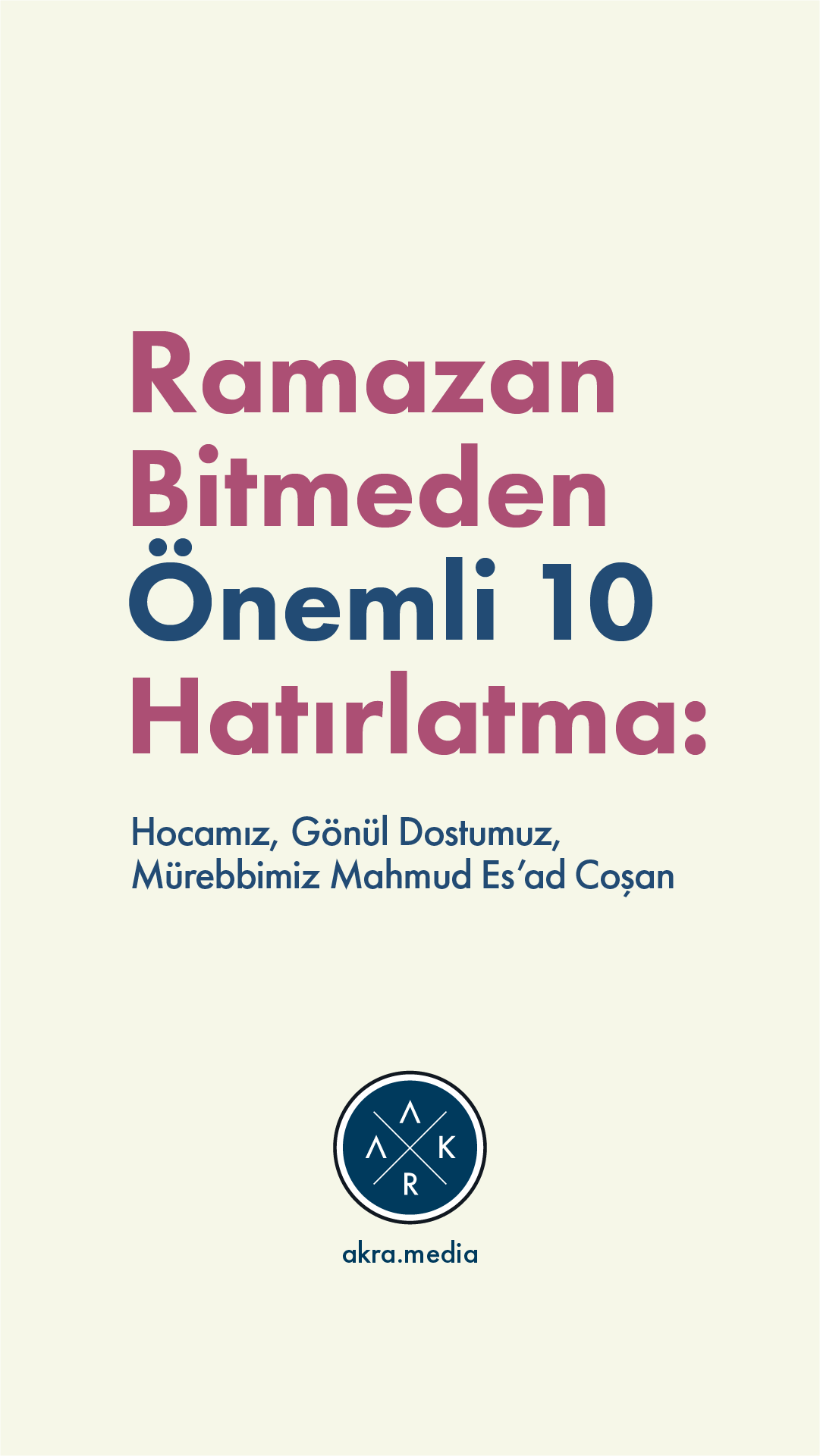 Ramazan Bitmeden 10 Hatırlatma