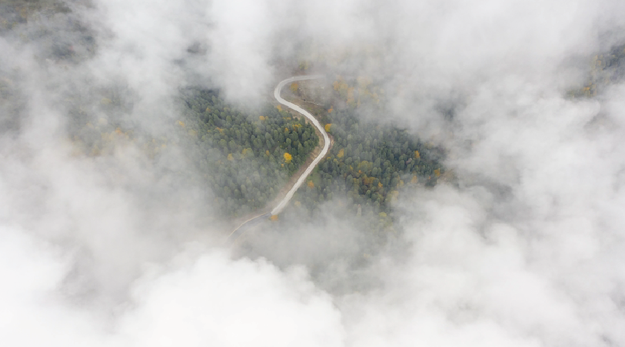 Sisle kaplanan Yedigöller yolu 